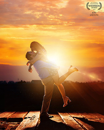 Jack and Katelynn sunkissed under a beaututiful sunset