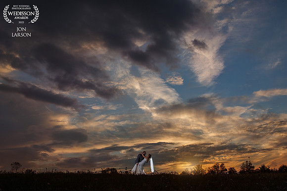 Maddie and Conley Kessler. At the hilltop at sunset just off their farm house.